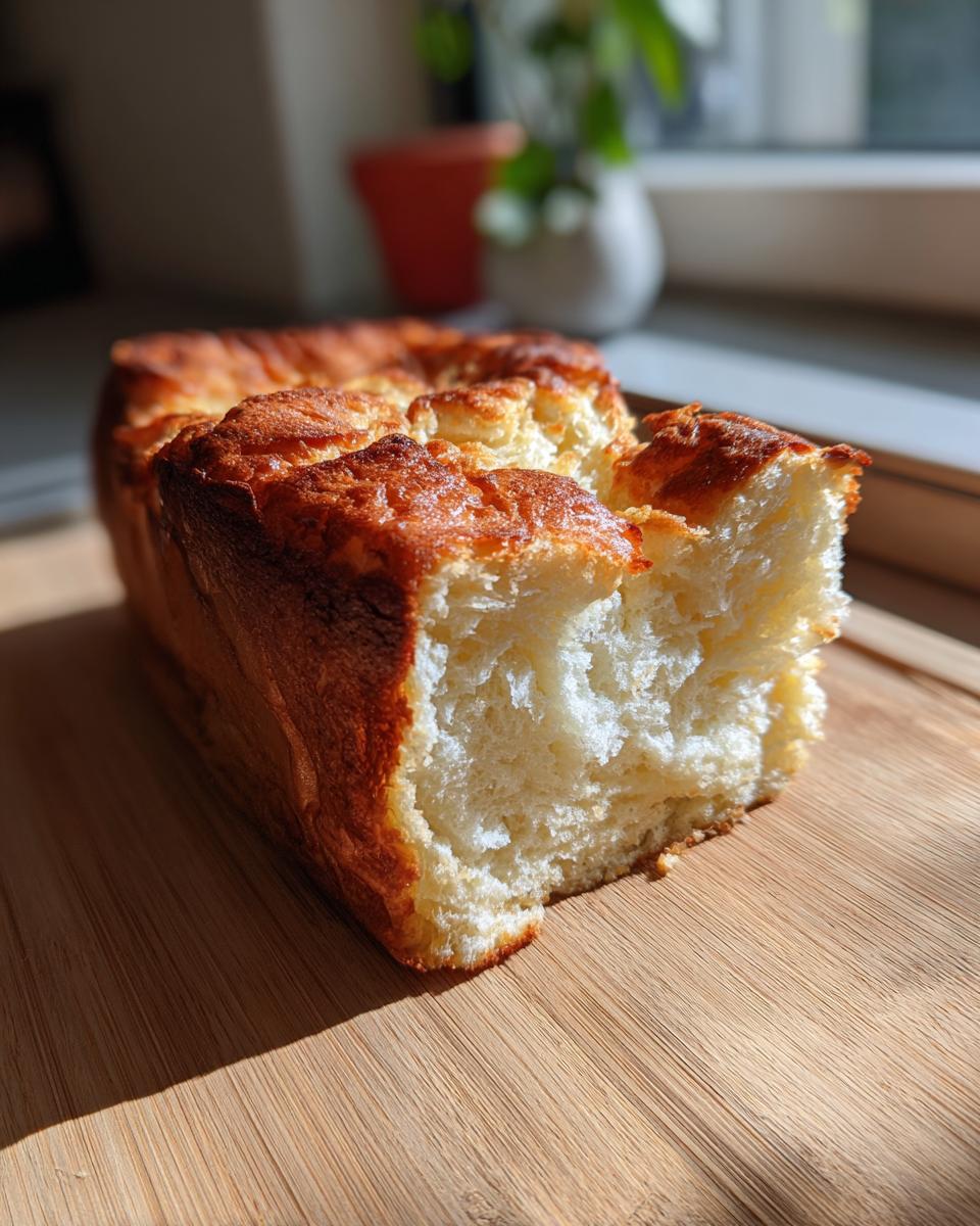 A close-up of a golden-brown loaf of bread, perfect for making protein French toast.