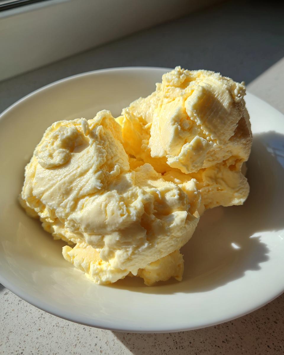 Close-up of incredibly soft, creamy scrambled eggs served in a white bowl, highlighting the texture.