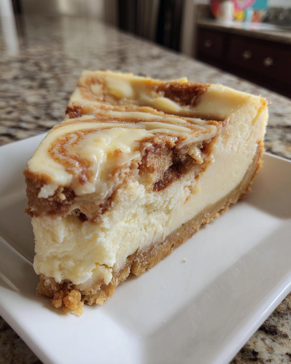A close-up of a thick slice of sugar cookie cheesecake with a swirled topping on a white plate.